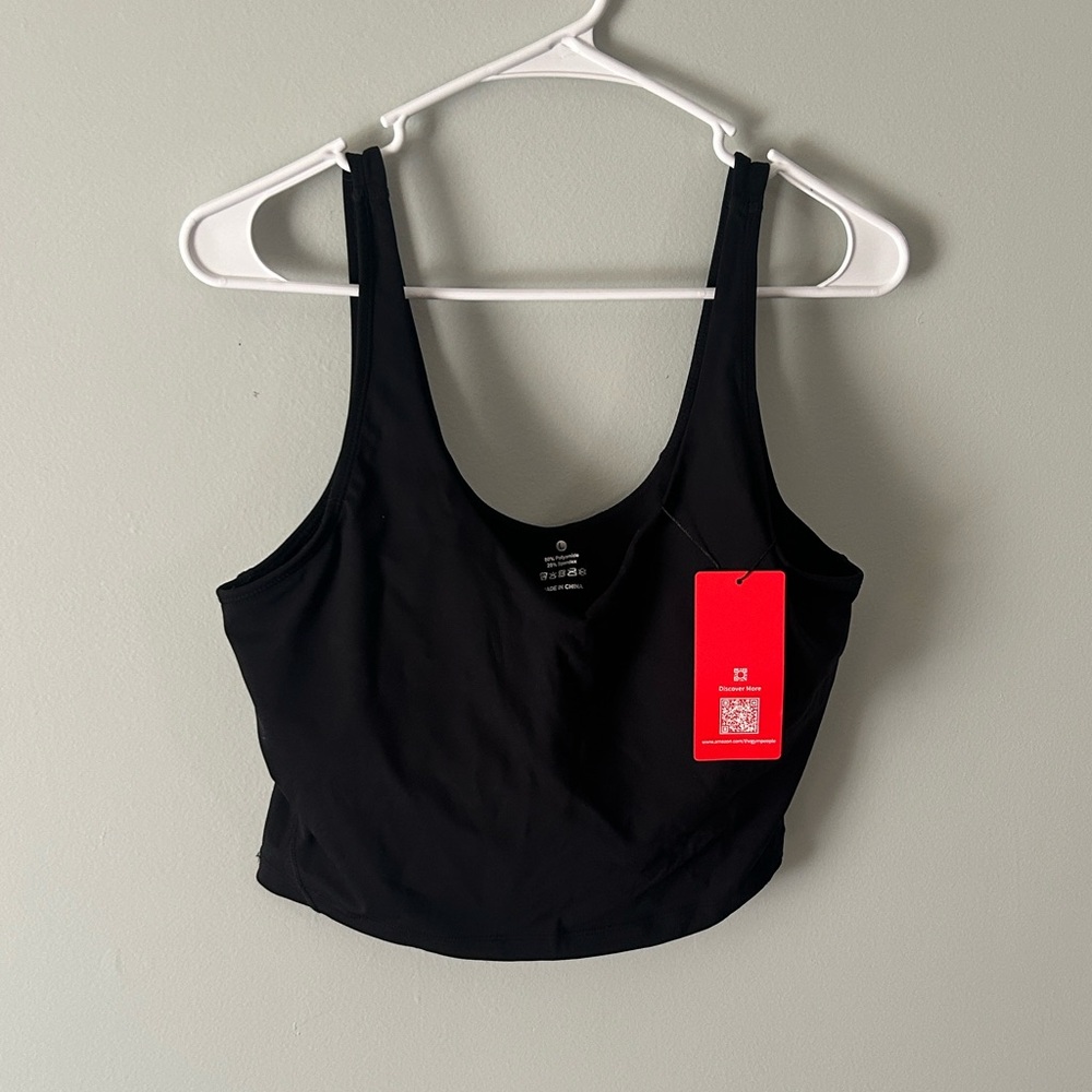 T&F Black Women's Stretch Sports Bra Tank Top